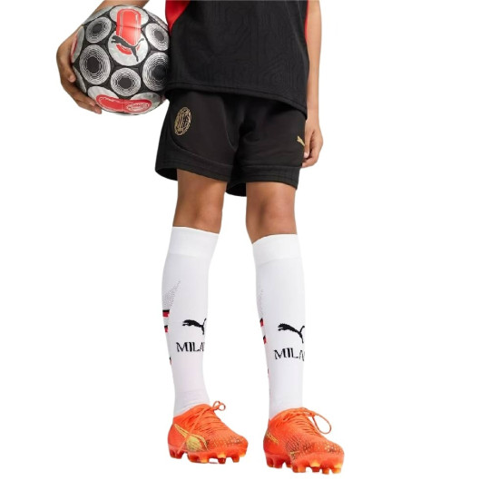 PUMA AC Milan Short d'Entraînement 2024-2025 Enfants Noir Rouge Doré