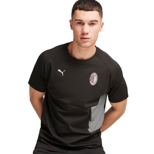 PUMA AC Milan Pumatech Pocket T-Shirt 2024-2025 Zwart Grijs