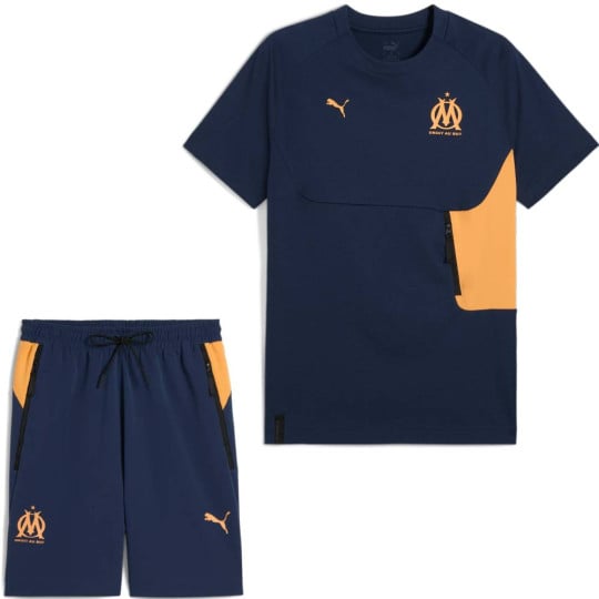 PUMA Olympique Marseille Pumatech Zomerset 2024-2025 Blauw Oranje