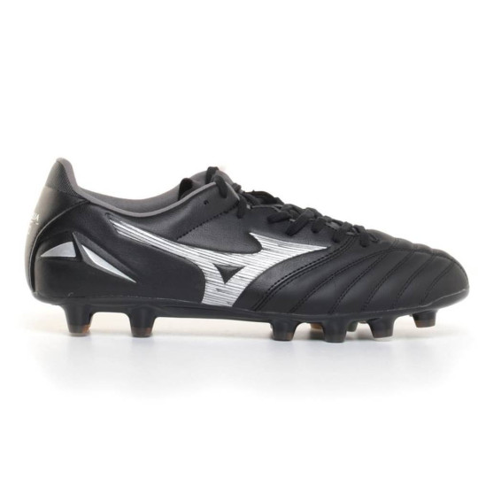 Mizuno Morelia Neo IV Pro Gazon Naturel Chaussures de Foot (FG) Noir Argenté