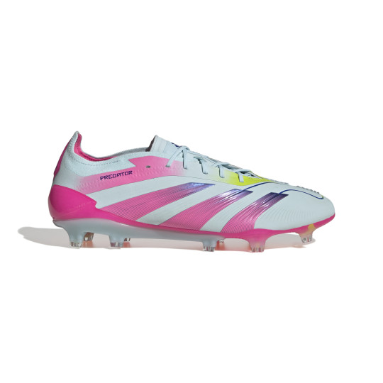 adidas Predator Elite Gazon Naturel Chaussures de Foot (FG) Bleu Clair Rose Jaune