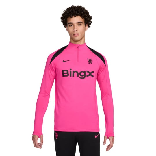 Nike Chelsea Strike Trainingstrui 1/4-Zip 2024-2025 Roze Zwart