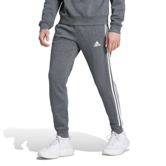 adidas Essentials Fleece Joggingbroek Donkergrijs Wit