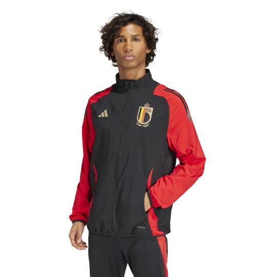 adidas België Presentatie Trainingsjack 2024-2026 Zwart Rood Goud