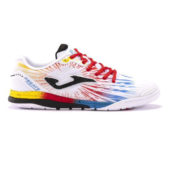 Joma Regate Rebound Chaussures de Foot en Salle (IN) Blanc Rouge Bleu Jaune