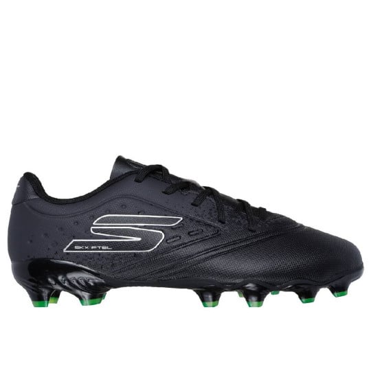 Skechers Razor 1.5 Gras Voetbalschoenen (FG) Kids Zwart Zilver Groen