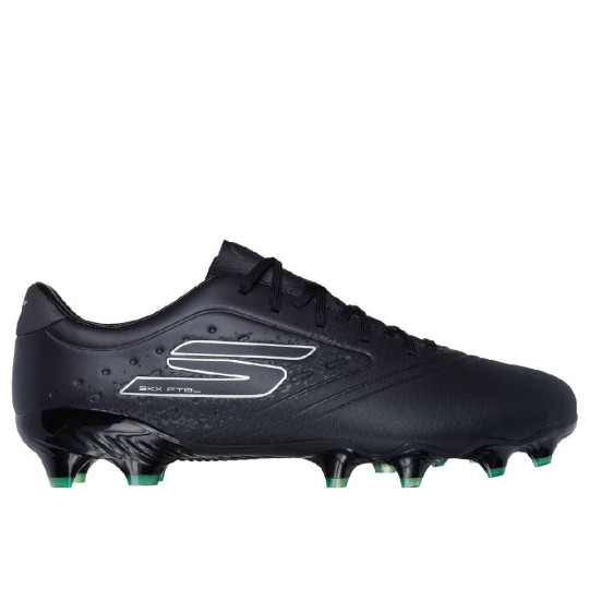 Skechers Razor 1.5 Academy Gras Voetbalschoenen (FG) Zwart Zilver Groen