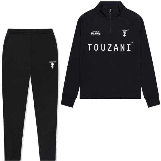 Touzani Platinum Trainingspak 1/4-Zip Kids Zwart Wit