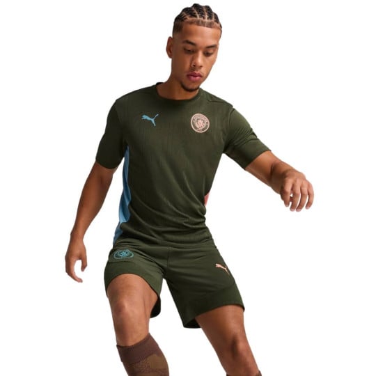 PUMA Manchester City Trainingsset 2024-2025 Olijfgroen Lichtblauw Roze