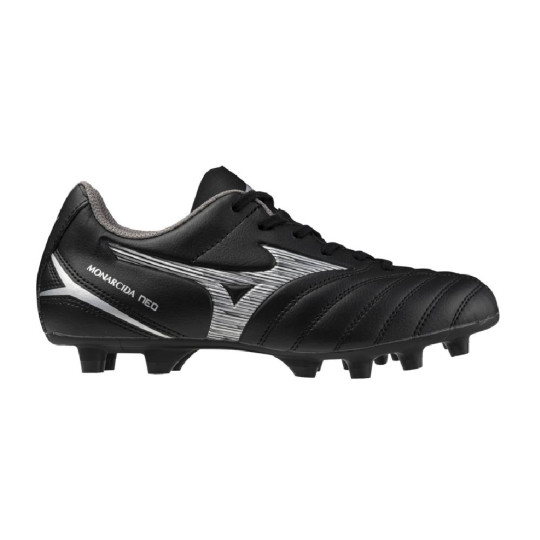 Mizuno Monarcida Neo III Select Gras Voetbalschoenen (FG) Kids Zwart Zilver