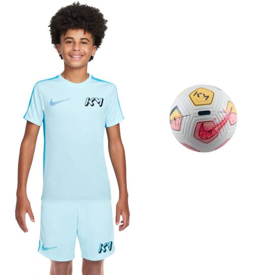 Nike Kylian Mbappé Pakket Kids Trainingsset en Bal Lichtblauw Wit