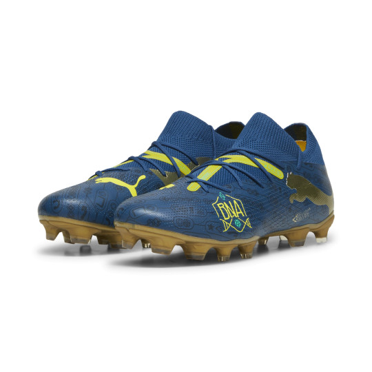 PUMA Future 7 Match BNA Gras / Kunstgras Voetbalschoenen (MG) Donkerblauw Goud Geel