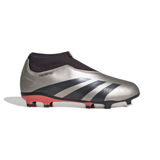 adidas Predator League Veterloze Gras Voetbalschoenen (FG) Kids Zilver Zwart Roze