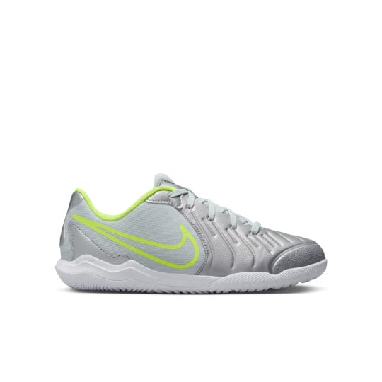 Nike Tiempo Legend 10 Academy Zaalvoetbalschoenen (IN) Kids Zilver Neongeel