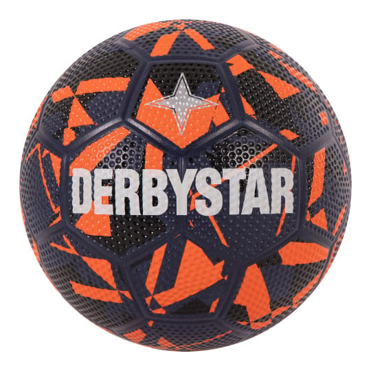 Derbystar Straatvoetbal Maat 5 Donkerblauw Oranje Zilver