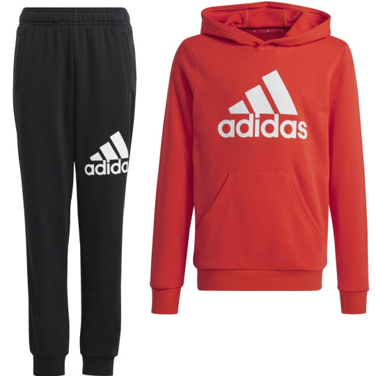 adidas Essentials Big Logo Hoodie Joggingpak Kids Rood Zwart Wit