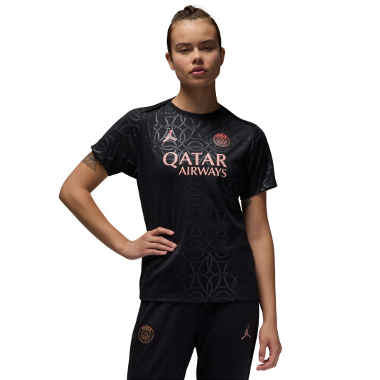 Nike Paris Saint-Germain x Jordan Pre-Match Maillot d'Entraînement 2024-2025 Femmes Noir Rouge Rose