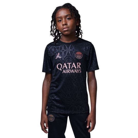 Nike Paris Saint-Germain x Jordan Pre-Match Trainingsshirt 2024-2025 Kids Zwart Rood Roze