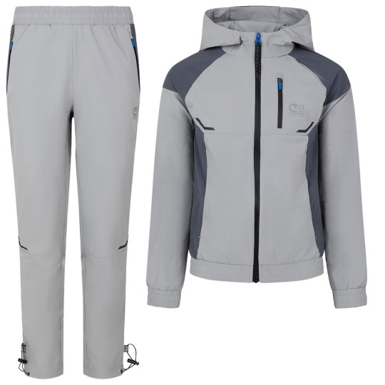 Cruyff Elite Trainingspak Kids Grijs Donkergrijs Blauw