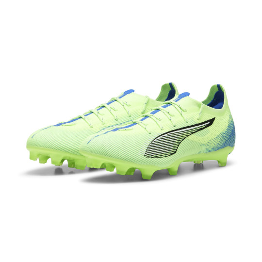 PUMA Ultra 5 Pro Gazon Naturel Chaussures de Foot (FG) Vert Bleu Noir Blanc