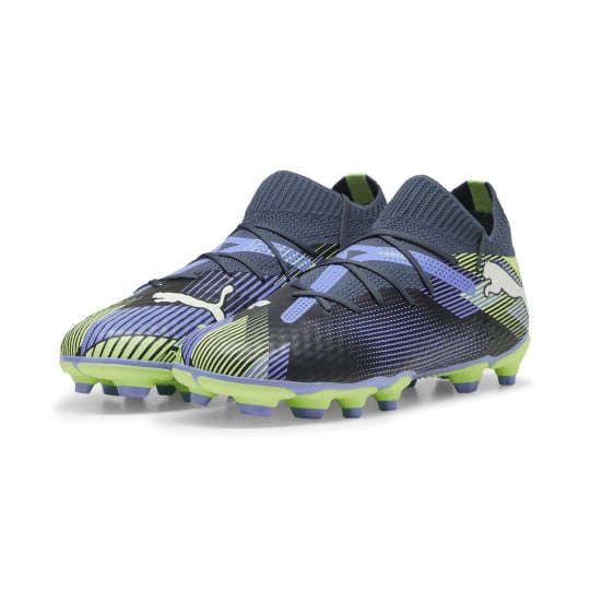 PUMA Future 7 Pro Gras / Kunstgras Voetbalschoenen (MG) Kids Grijs Paars Groen Wit