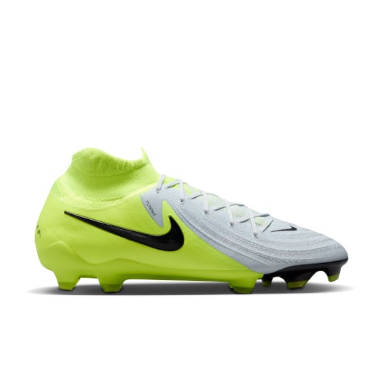 Nike Phantom Luna II Pro Gazon Naturel Chaussures de Foot (FG) Néon Jaune Argenté Noir