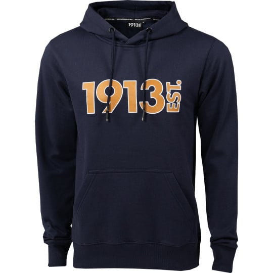 1913 Hoodie Donkerblauw Logo Oker