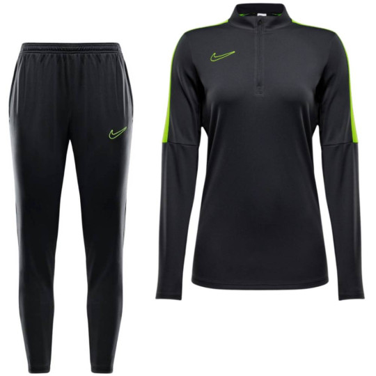 Survêtement Nike Academy 23 à 1/4 fermeture éclair pour femmes, anthracite, jaune fluo