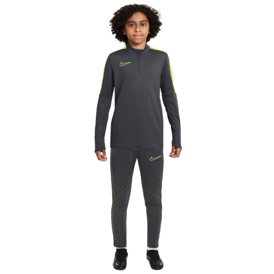 Nike Academy Trainingspak 1/4-Zip Kids Antraciet Neongeel