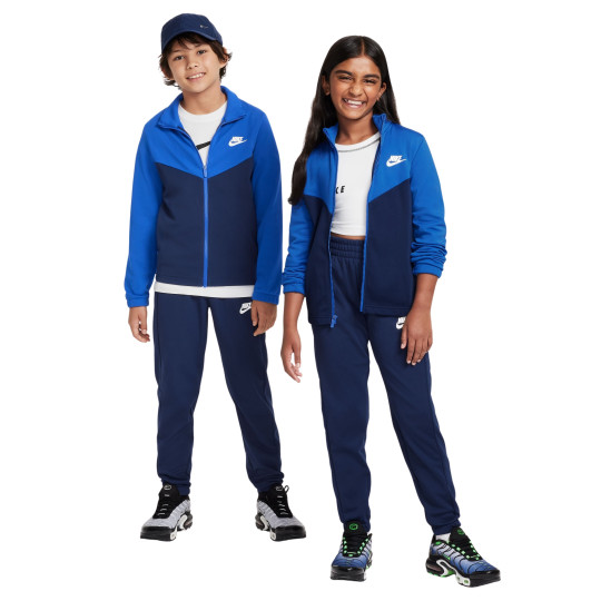 Nike Sportswear Trainingspak Full-Zip Kids Donkerblauw Blauw Wit