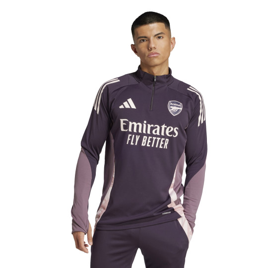 adidas Arsenal Trainingstrui 1/4-Zip 2024-2025 Donkerpaars Beige Paars