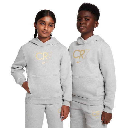 Nike CR7 Club Fleece Hoodie Kids Light Grey Gold Blue Pink