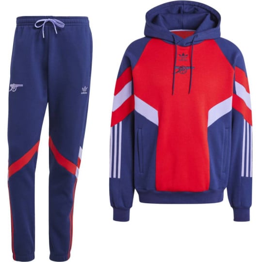 adidas Arsenal Originals Hooded Trainingspak 2024-2025 Donkerblauw Rood Paars