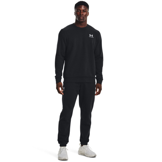 Under Armour Essential Fleece Crew Trainingspak Zwart Wit