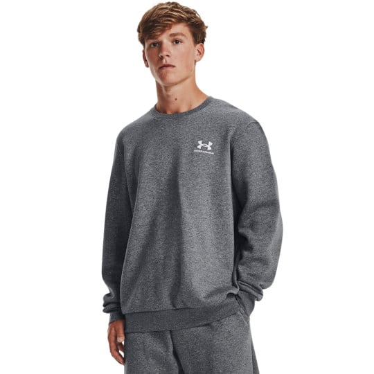 Under Armour Essential Fleece Crew Sweat-Shirt Gris Blanc