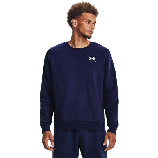 Under Armour Essential Fleece Crew Sweat-Shirt Bleu Foncé Blanc