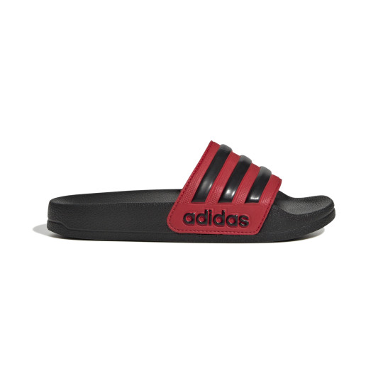 Claquettes de douche adidas Adilette pour enfants, noir et rouge