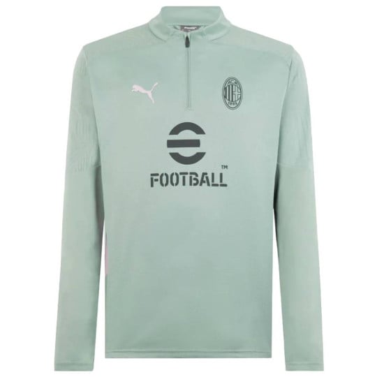 PUMA AC Milan Haut d'Entraînement 1/4 Zip 2024-2025 Enfants Vert Gris Rose Clair