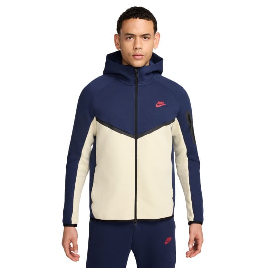 Nike Tech Fleece Sportswear Veste Bleu Foncé Beige Rouge