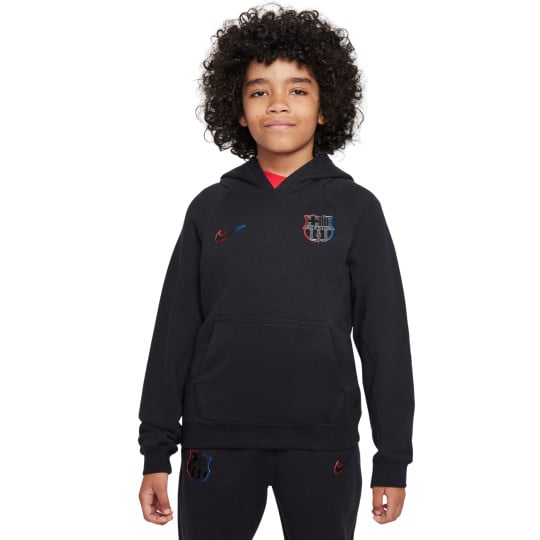 Nike FC Barcelona Hoodie 2024-2025 Kids Zwart Rood Blauw