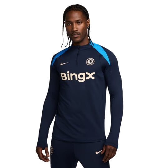 Nike Chelsea Strike Haut d'Entraînement 1/4-Zip 2024-2025 Bleu Foncé Bleu