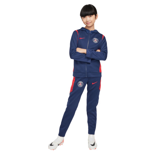 Nike Paris Saint-Germain Survêtement à Capuche Full-Zip 2024-2025 Enfants Bleu Foncé Rouge