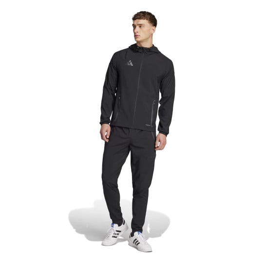 adidas Tiro 25 Vis Tech Competition Hooded Trainingspak Full-Zip Zwart Donkergrijs