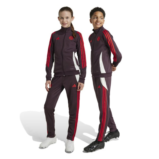 adidas Bayern München Trainingspak Full-Zip 2024-2025 Kids Bordeauxrood Rood Wit