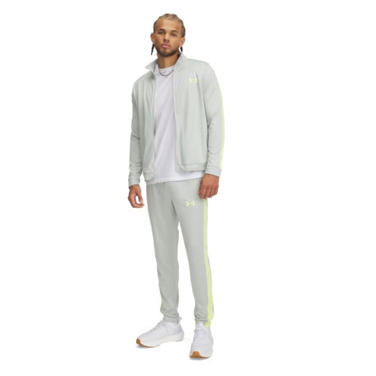 Under Armour Knit Trainingspak Full-Zip Lichtgrijs Lichtgeel