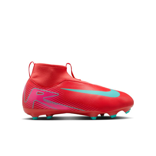 Nike Zoom Mercurial Superfly 10 Academy Grass/Artificial Grass Football Shoes (MG) Kids Red Turquoise Pink