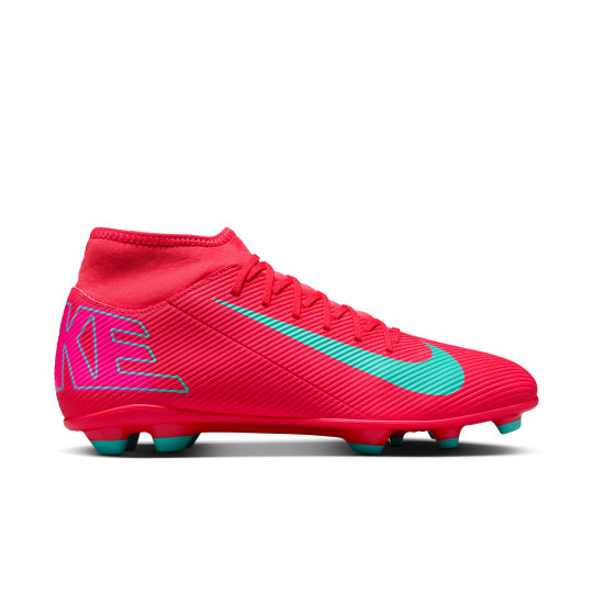 Nike Mercurial Superfly 10 Club Grass/Artificial Grass Football Shoes (MG) Red Turquoise Pink