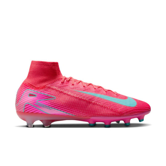 Nike Zoom Mercurial Superfly 10 Elite Artificial Grass Football Shoes (AG) Red Turquoise Pink