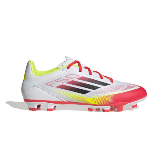 adidas F50 Club Gazon Naturel Gazon Artificiel Chaussures de Foot (FxG) Blanc Rouge Noir Jaune