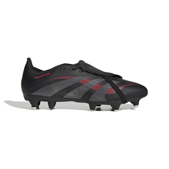 adidas Predator League FT Crampons Vissés Chaussures de Foot (SG) Noir Gris Rouge